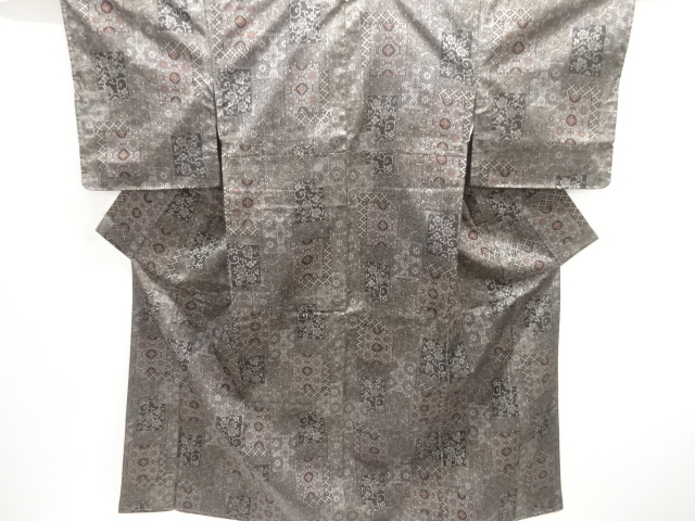 JAPANESE KIMONO / UNUSED / SILK / NISHIJIN / DENSHO TSUMUGI / WOVEN SHIKISHI & FLORAL ARABESQUE